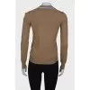 Wool cardigan with patch