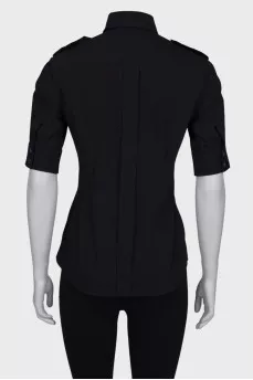 Black blouse with breast pockets