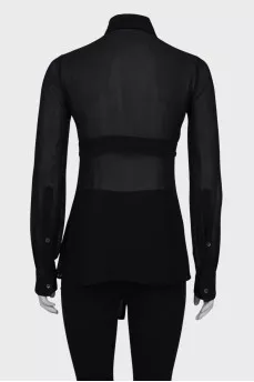 Belted silk blouse