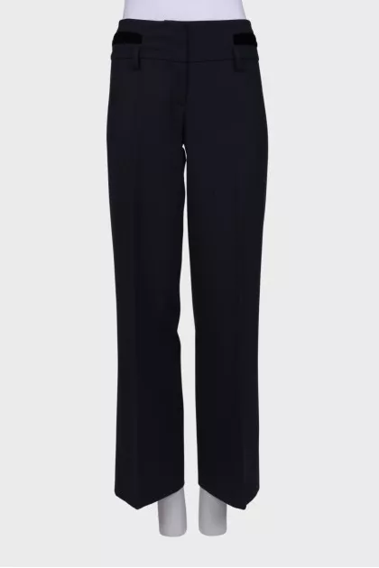 Wool navy trousers