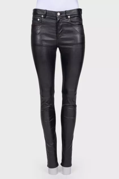 Black leather trousers