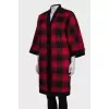 Checked press-stud coat