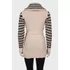 Knit cardigan with waistband