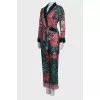 Silk suit with velor trim