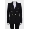 Double-breasted jacket with gold hardware