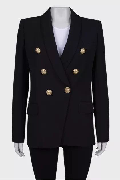 Double-breasted jacket with gold hardware