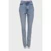 High rise blue jeans