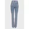 High rise blue jeans