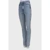 High rise blue jeans