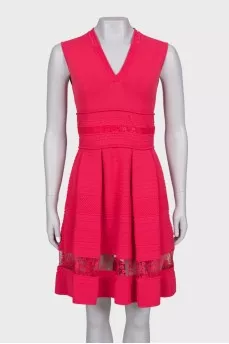 Pink v-neck dress