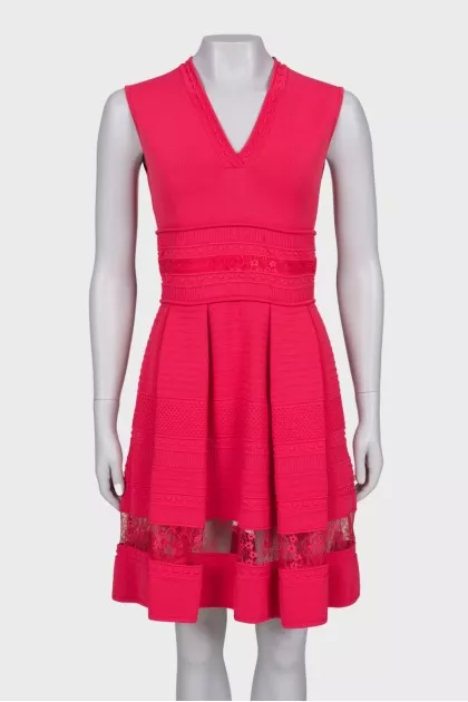 Pink v-neck dress