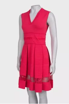 Pink v-neck dress