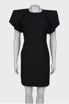 Wool dress with lantern sleeves