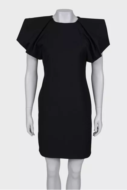 Wool dress with lantern sleeves