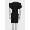 Wool dress with lantern sleeves