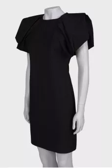 Wool dress with lantern sleeves