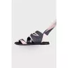 Textile sandals with ties