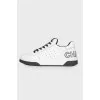 Leather sneakers with brand logo on the back