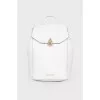 Leather white backpack