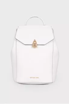 Leather white backpack