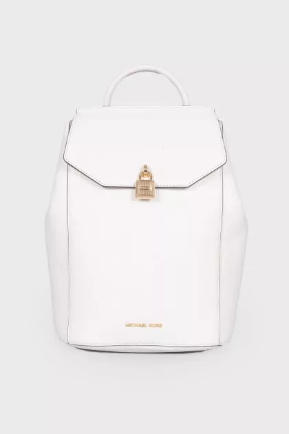 Leather white backpack