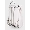 Leather white backpack