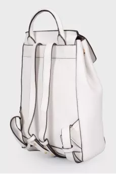Leather white backpack