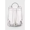 Leather white backpack