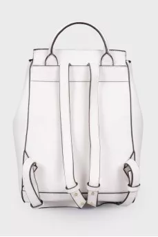 Leather white backpack