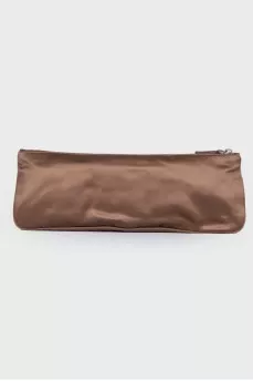 Textile brown clutch