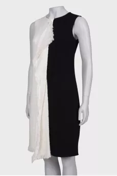 Black and White Wool Dress with Tag