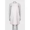 Wool dress with leather pockets