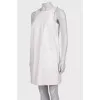 Wool dress with leather pockets