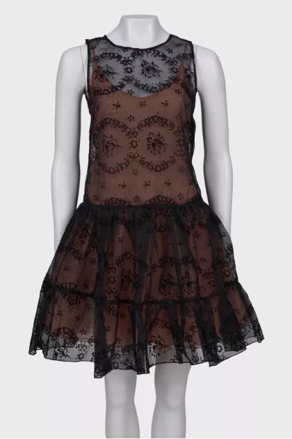 Ruffled silk dress