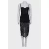 Black dress with imitation corset