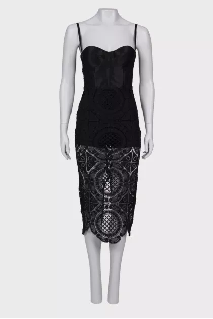 Black dress with imitation corset