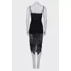 Black dress with imitation corset