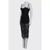 Black dress with imitation corset