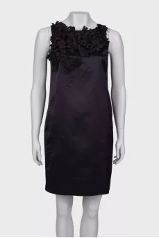 Silk navy blue dress