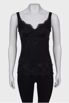 Silk top with lace