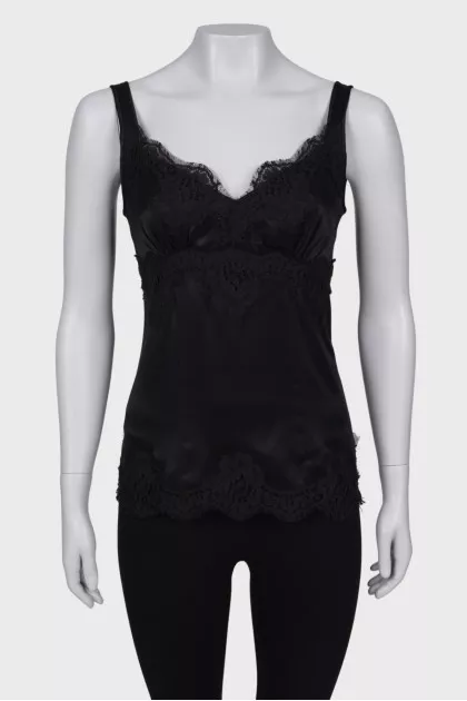 Silk top with lace