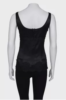 Silk top with lace