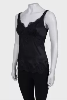 Silk top with lace