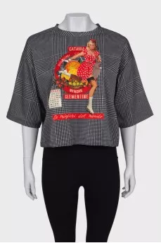 Printed plaid T-shirt