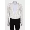 Openwork cardigan with pearls