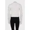 Openwork cardigan with pearls