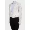 Openwork cardigan with pearls
