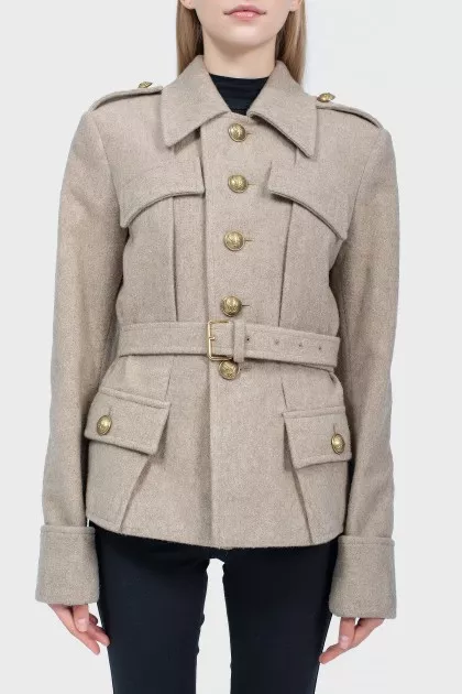 Sand colored wool jacket