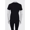 T-shirt with print and eyelets