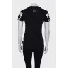Black T-shirt with rhinestone appliqué